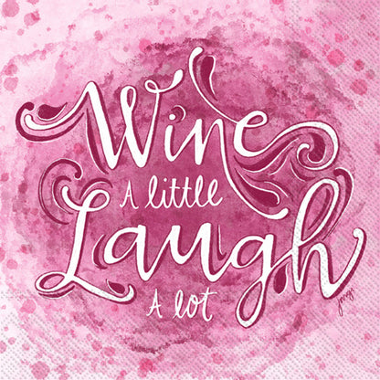 Wine And  Laugh - Cocktail Napkin - Tampa Home & Garden Store