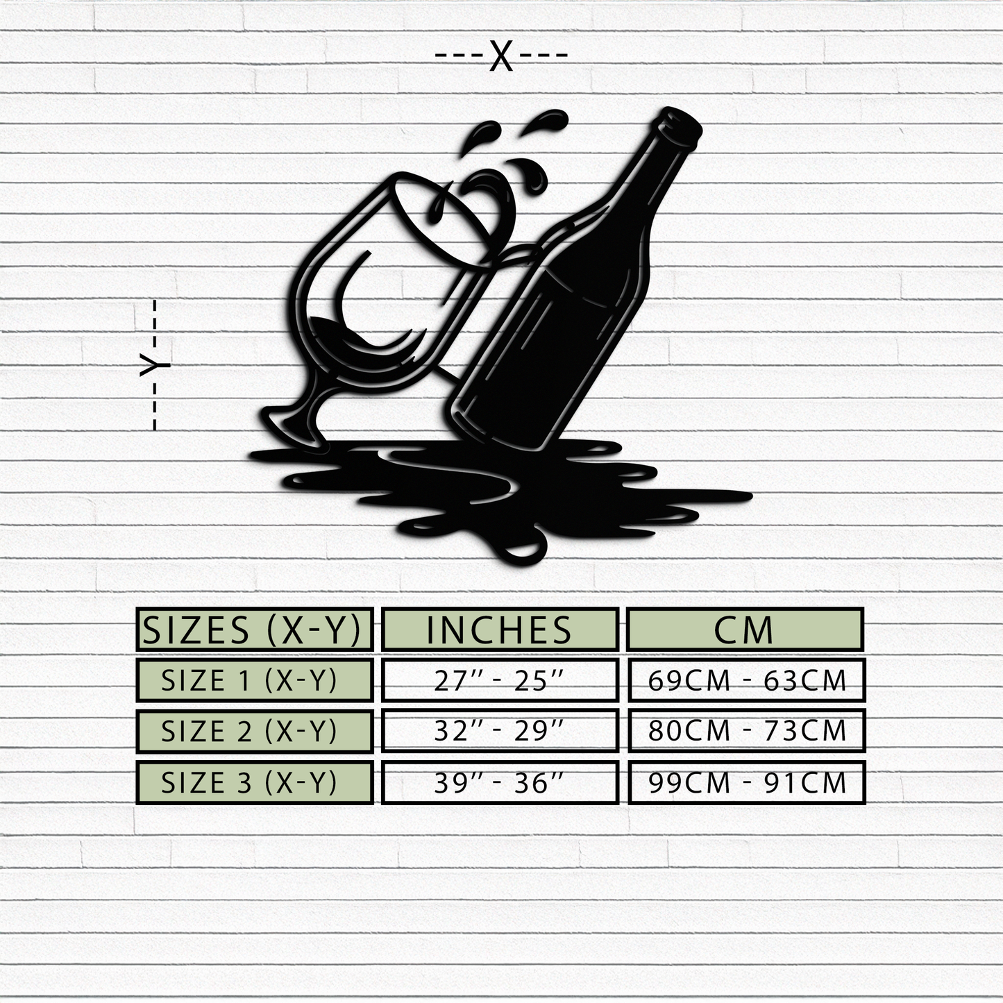 Wine Bottle and Glass Metal Wall Art – Modern Bar Decor with Splash Effect for Kitchen or Lounge Spaces- KAF356 - Tampa Home & Garden Store
