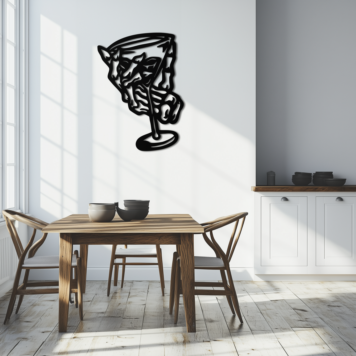 Wine Glass Silhouette Metal Wall Art – Artistic Bar Decor for Wine Lovers- KAF689 - Tampa Home & Garden Store
