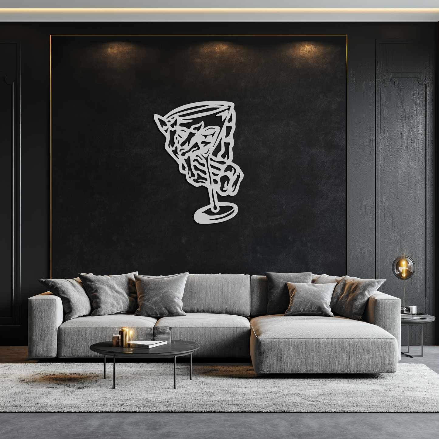 Wine Glass Silhouette Metal Wall Art – Artistic Bar Decor for Wine Lovers- KAF689 - Tampa Home & Garden Store