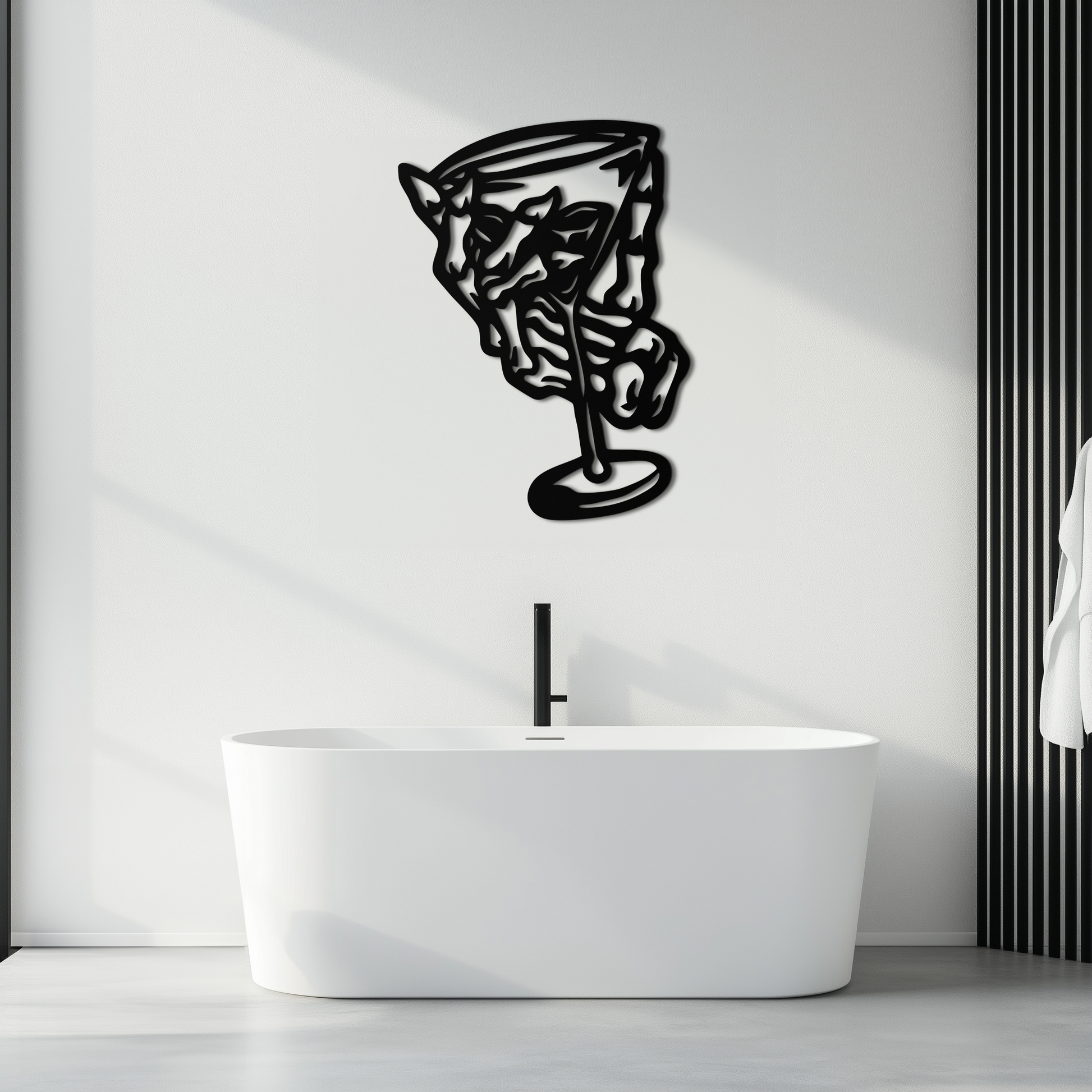 Wine Glass Silhouette Metal Wall Art – Artistic Bar Decor for Wine Lovers- KAF689 - Tampa Home & Garden Store