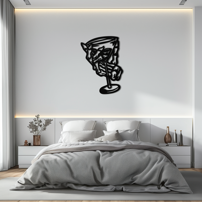 Wine Glass Silhouette Metal Wall Art – Artistic Bar Decor for Wine Lovers- KAF689 - Tampa Home & Garden Store