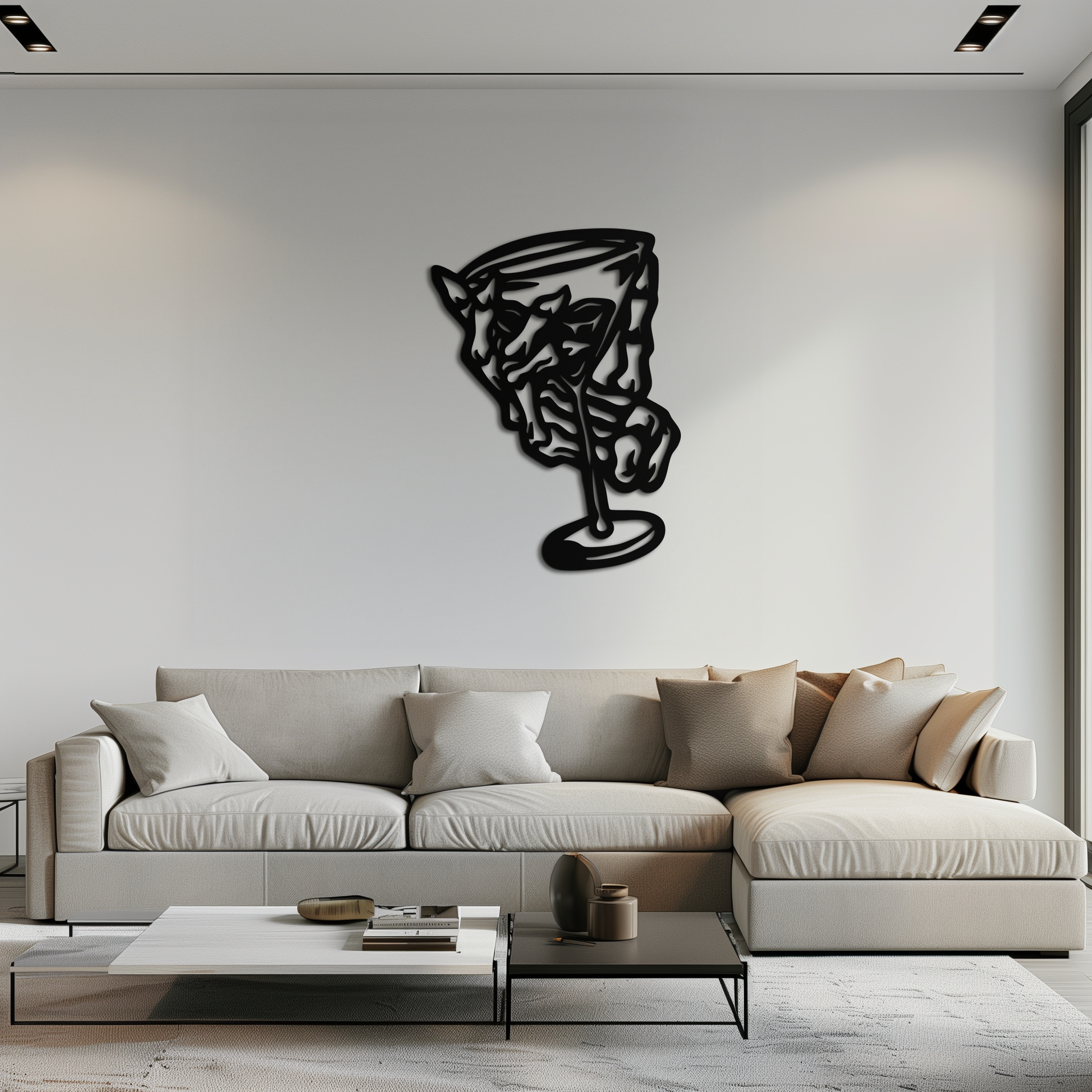 Wine Glass Silhouette Metal Wall Art – Artistic Bar Decor for Wine Lovers- KAF689 - Tampa Home & Garden Store