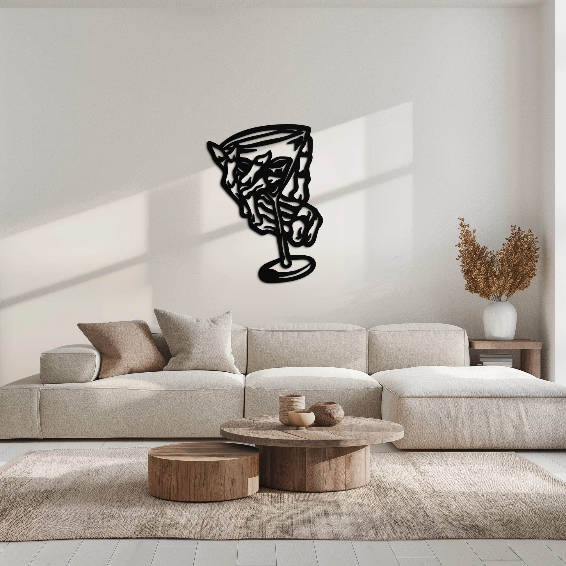 Wine Glass Silhouette Metal Wall Art – Artistic Bar Decor for Wine Lovers- KAF689 - Tampa Home & Garden Store