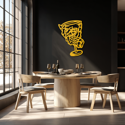 Wine Glass Silhouette Metal Wall Art – Artistic Bar Decor for Wine Lovers- KAF689 - Tampa Home & Garden Store