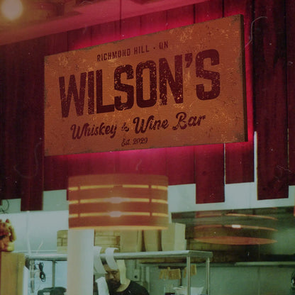Whiskey and Wine Bar Sign II canvas by Tailored Canvases, distressed rustic wood look on Tampa Home & Garden Store