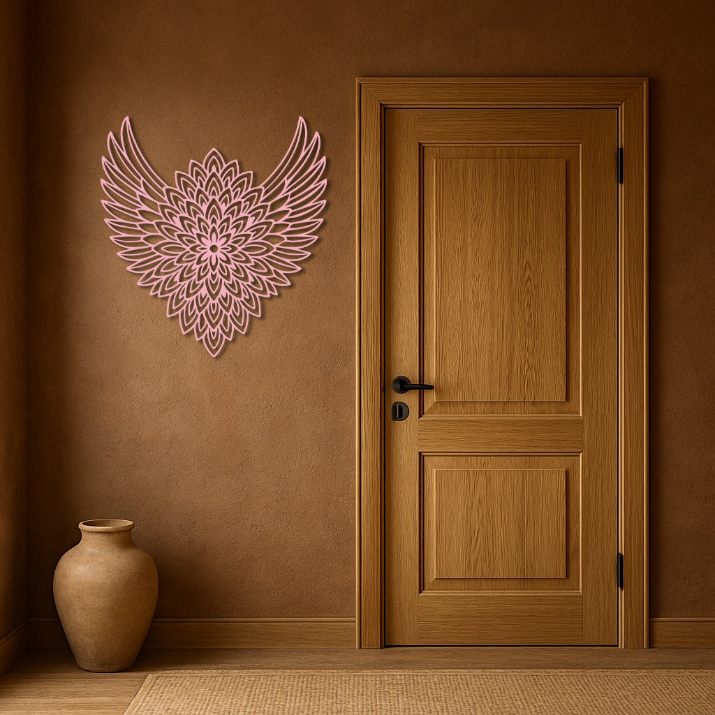 Winged Mandala Metal Wall Art – Sacred Geometry Design - KAFGP057 - Tampa Home & Garden Store