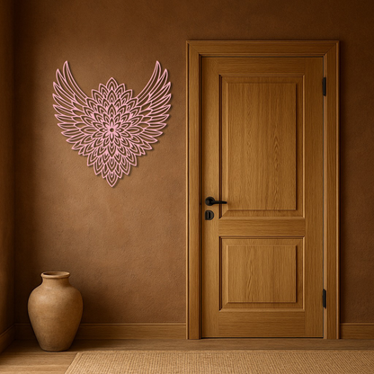 Winged Mandala Metal Wall Art – Sacred Geometry Design - KAFGP057 - Tampa Home & Garden Store