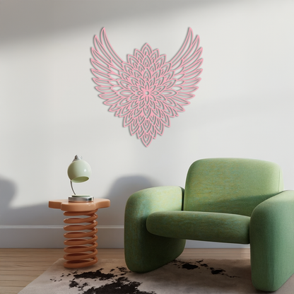 Winged Mandala Metal Wall Art – Sacred Geometry Design - KAFGP057 - Tampa Home & Garden Store