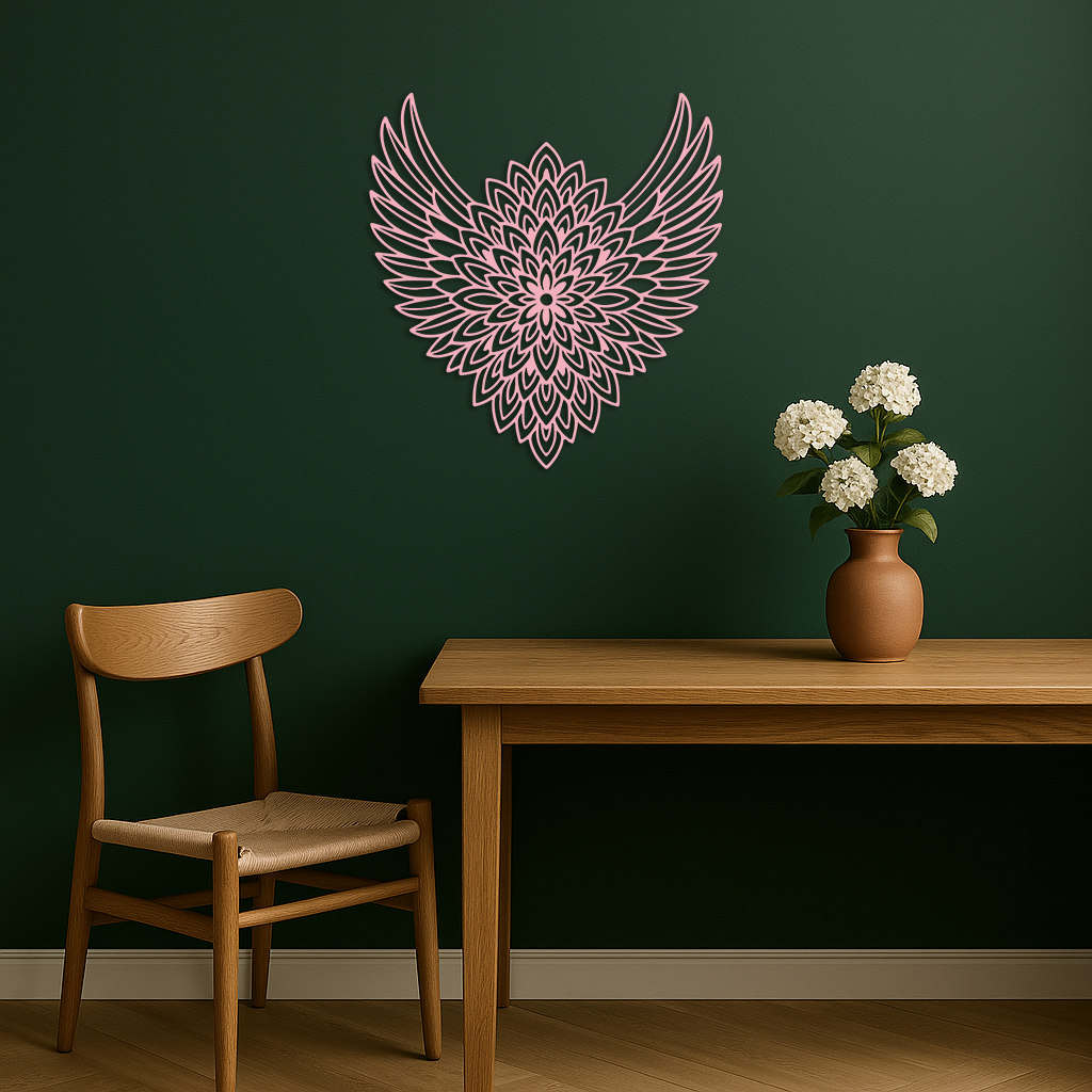 Winged Mandala Metal Wall Art – Sacred Geometry Design - KAFGP057 - Tampa Home & Garden Store
