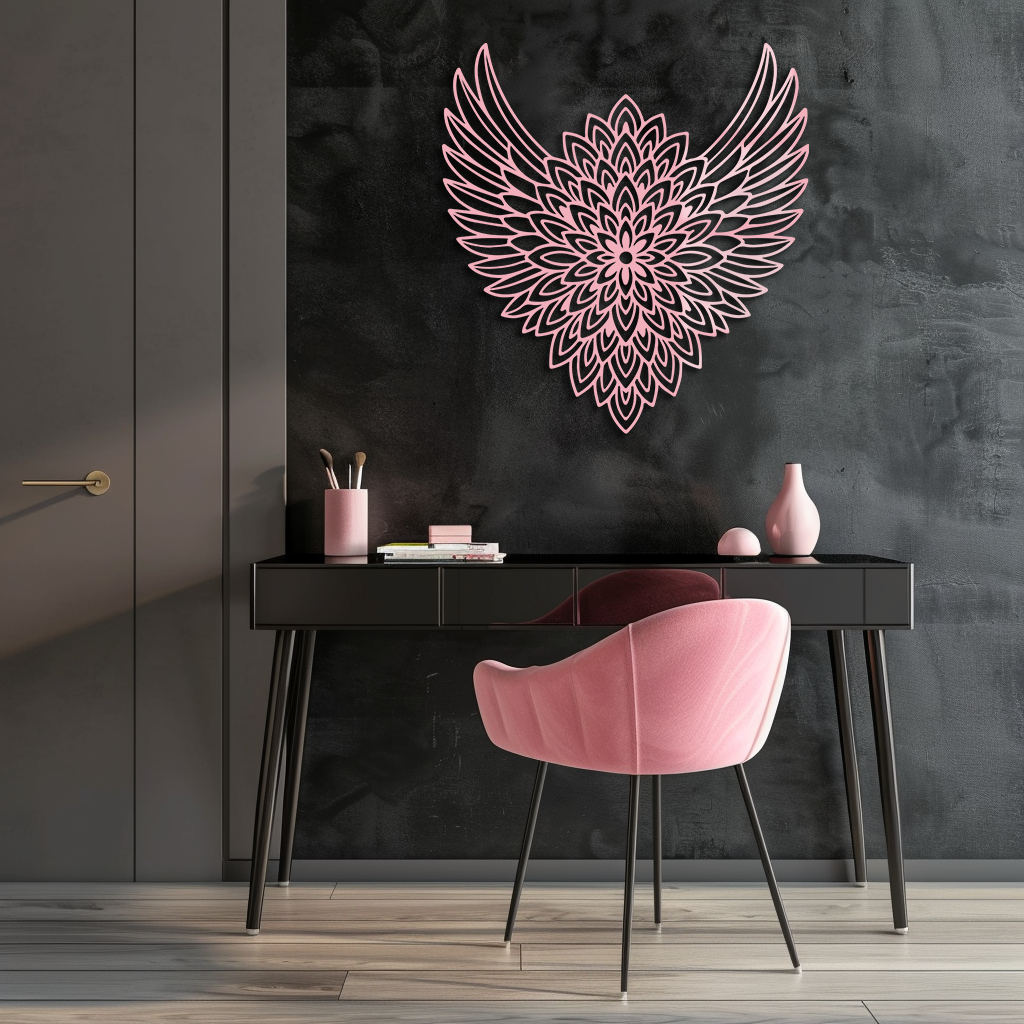 Winged Mandala Metal Wall Art – Sacred Geometry Design - KAFGP057 - Tampa Home & Garden Store