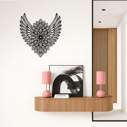 Winged Mandala Metal Wall Art – Sacred Geometry Design - KAFGP057 - Tampa Home & Garden Store