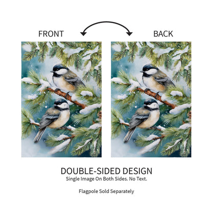 Winter Chickadee Friends Suede Garden Flag - Tampa Home & Garden Store
