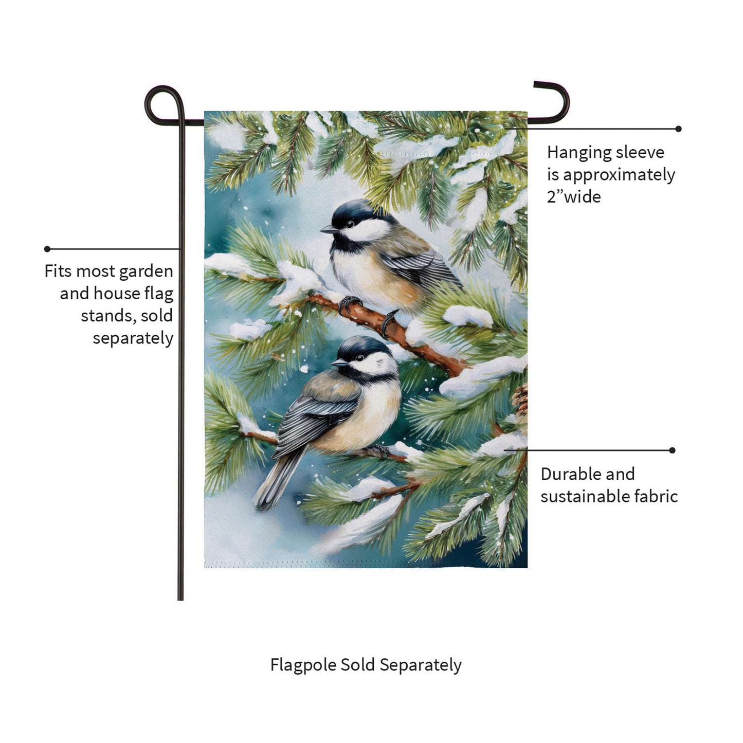 Winter Chickadee Friends Suede Garden Flag - Tampa Home & Garden Store