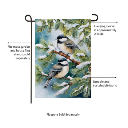 Winter Chickadee Friends Suede Garden Flag - Tampa Home & Garden Store