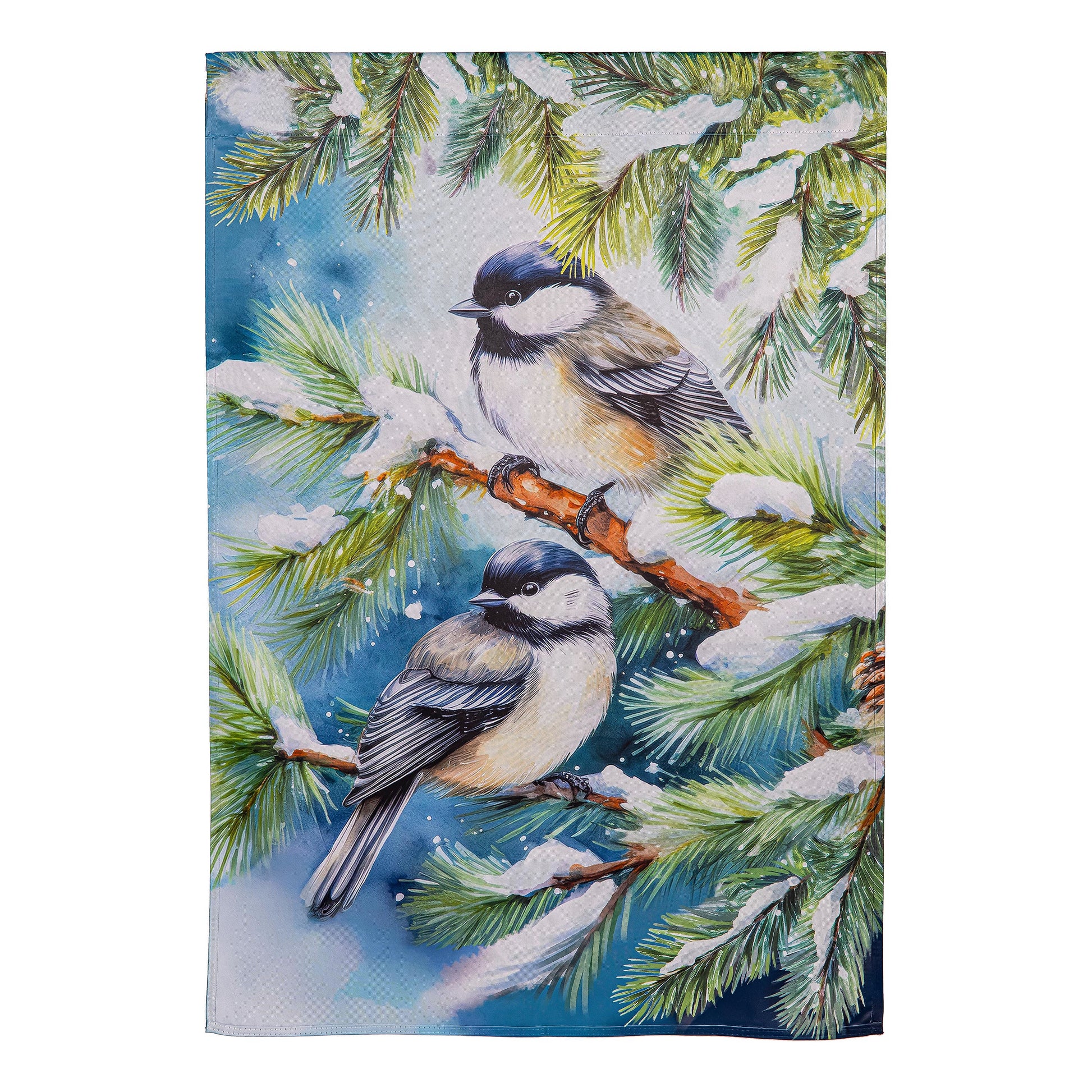Winter Chickadee Friends Suede House Flag - Tampa Home & Garden Store