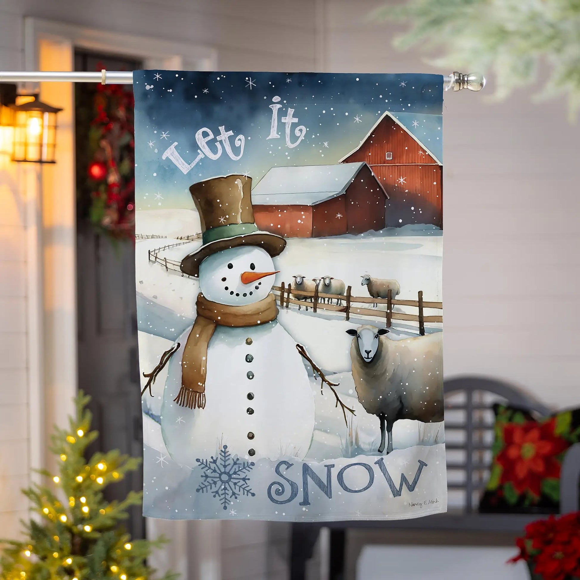 Winter Farm Suede House Flag - Tampa Home & Garden Store