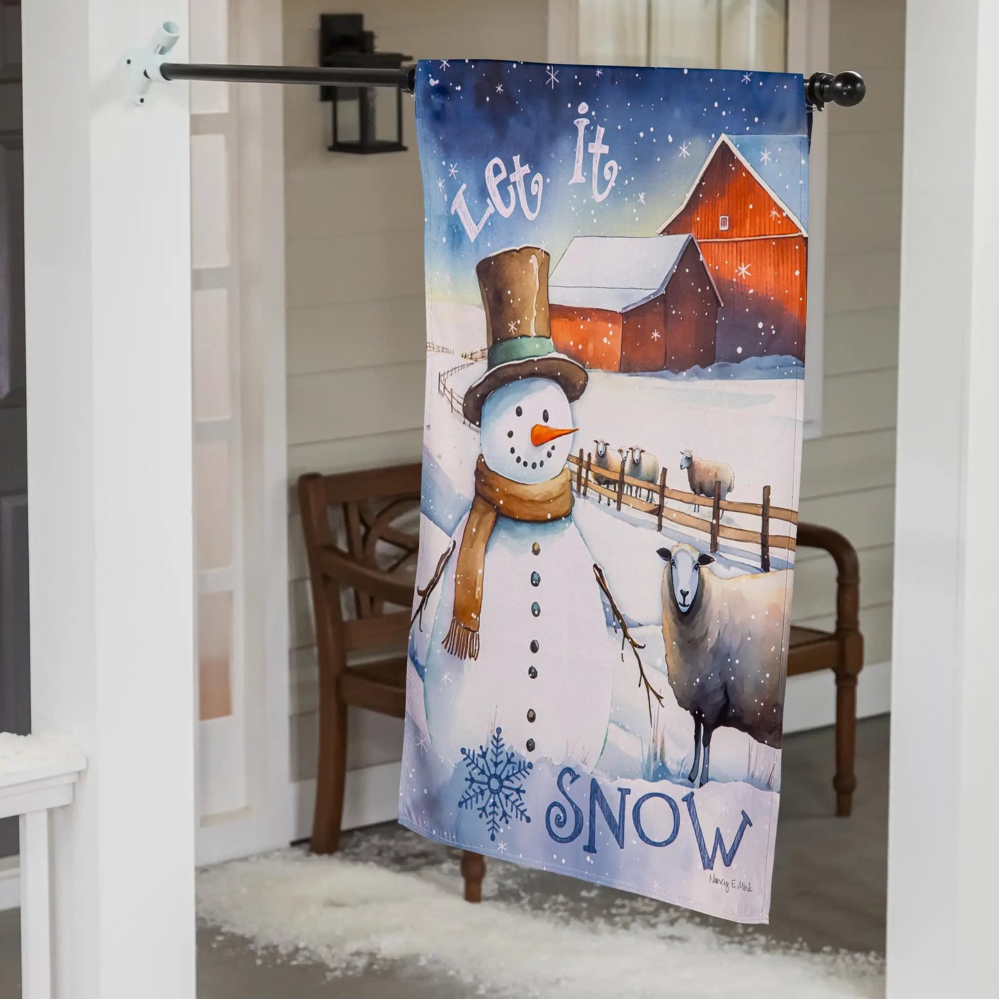 Winter Farm Suede House Flag - Tampa Home & Garden Store