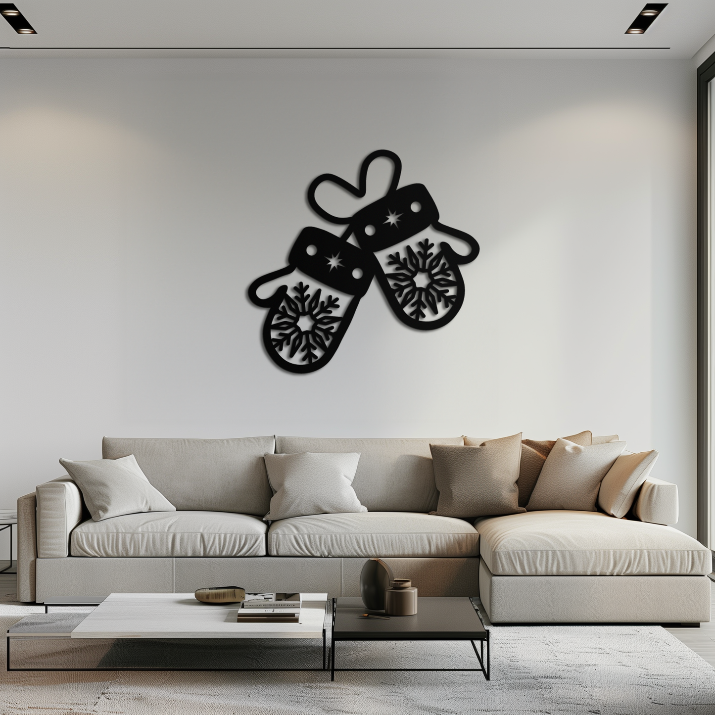 Winter Mittens Metal Wall Art - Cozy Snowflake Gloves Decor- KAF299 - Tampa Home & Garden Store