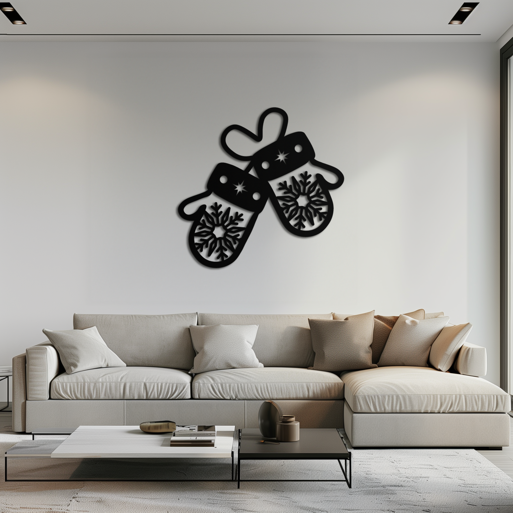 Winter Mittens Metal Wall Art - Cozy Snowflake Gloves Decor- KAF299 - Tampa Home & Garden Store