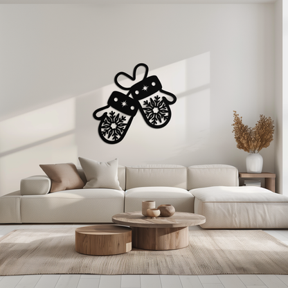 Winter Mittens Metal Wall Art - Cozy Snowflake Gloves Decor- KAF299 - Tampa Home & Garden Store