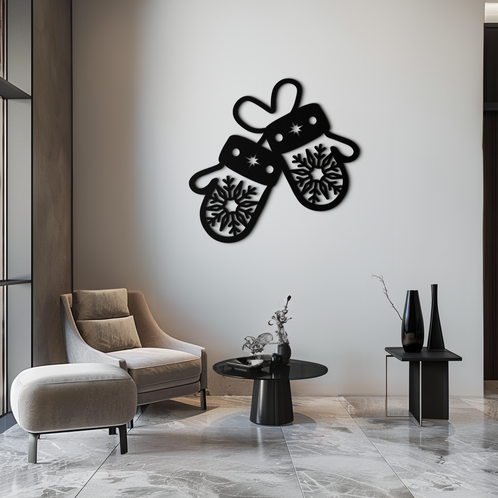 Winter Mittens Metal Wall Art - Cozy Snowflake Gloves Decor- KAF299 - Tampa Home & Garden Store
