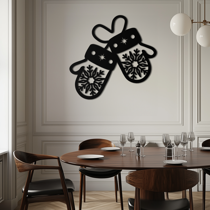 Winter Mittens Metal Wall Art - Cozy Snowflake Gloves Decor- KAF299 - Tampa Home & Garden Store