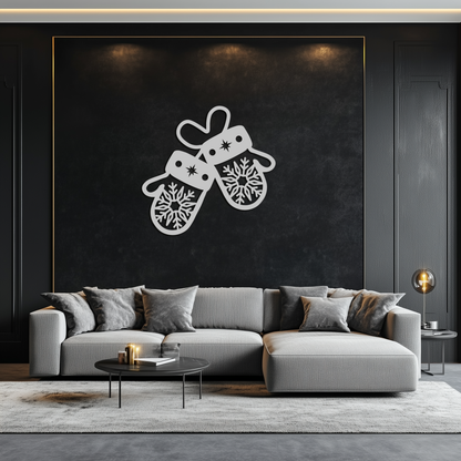 Winter Mittens Metal Wall Art - Cozy Snowflake Gloves Decor- KAF299 - Tampa Home & Garden Store