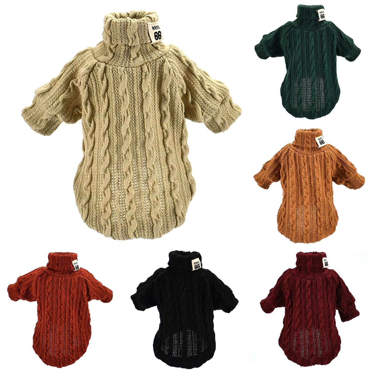Winter Warm Knitted Turtleneck Sweater for Small Dogs or Cats - Tampa Home & Garden Store