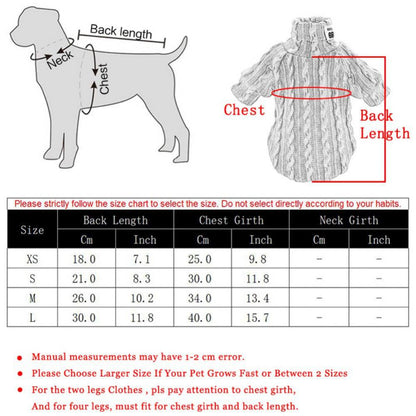 Winter Warm Knitted Turtleneck Sweater for Small Dogs or Cats - Tampa Home & Garden Store