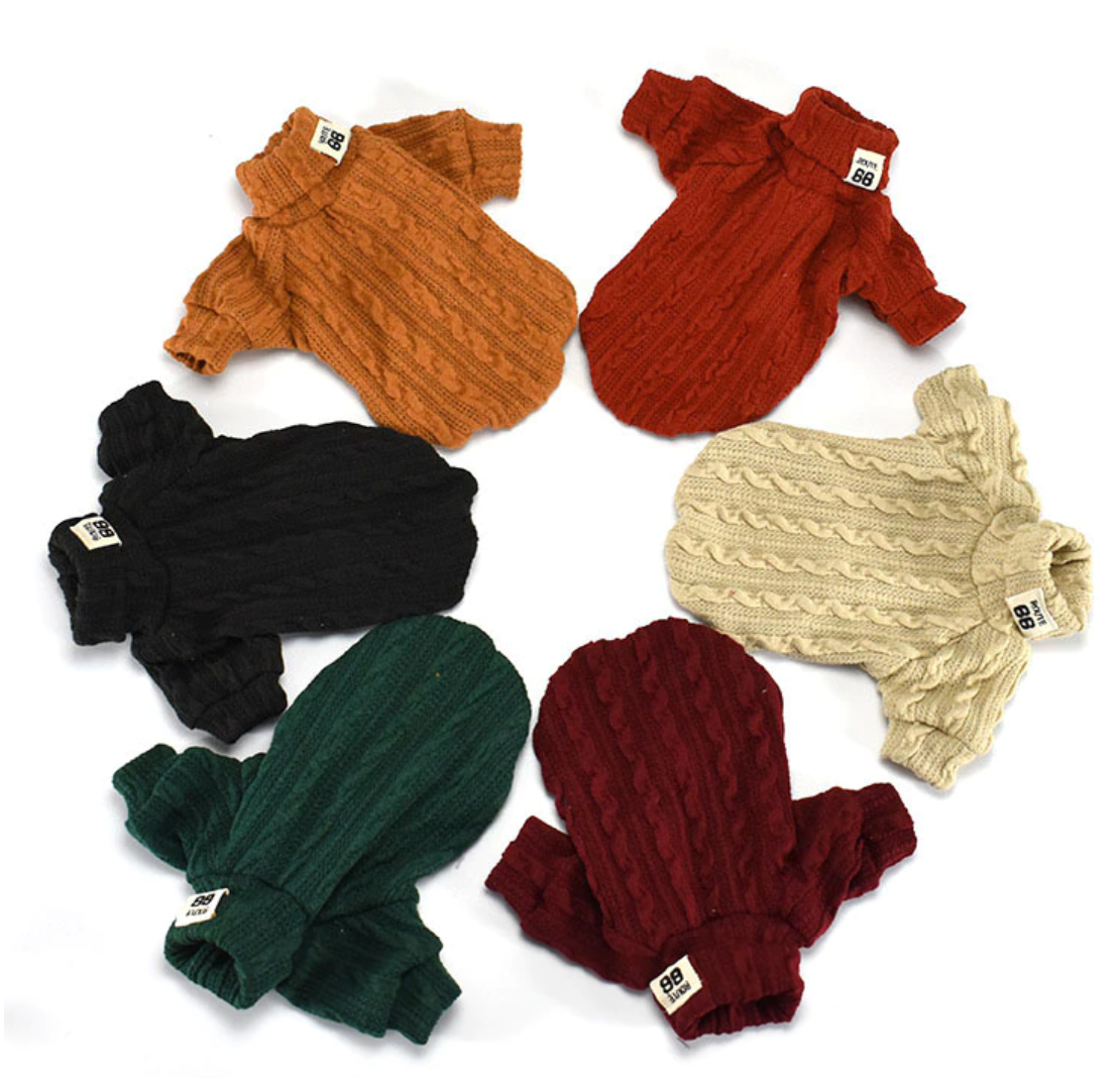 Winter Warm Knitted Turtleneck Sweater for Small Dogs or Cats - Tampa Home & Garden Store