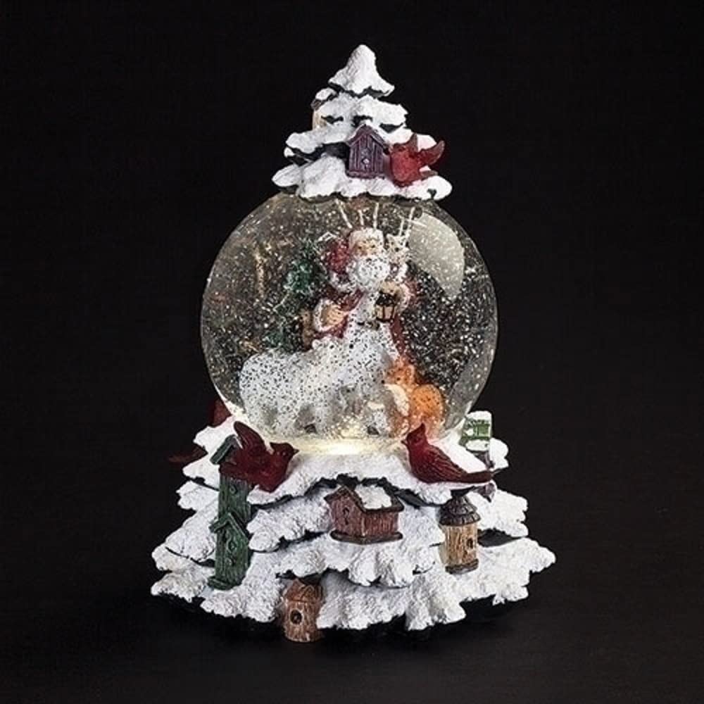 Winter Wonderland Santa and Animals LED Musical Swirl Glitterdome - Tampa Home & Garden Store