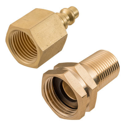 Sprinkler System Winterization Kit 51028 brass fittings, Orbit Irrigation, 2 adapters on Tampa Home & Garden Store