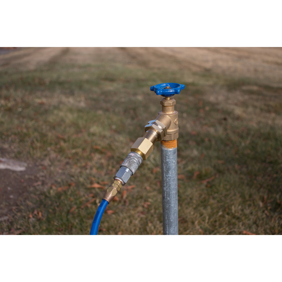Orbit Irrigation Sprinkler Winterization Kit blue valve handle brass fittings on Tampa Home & Garden Store