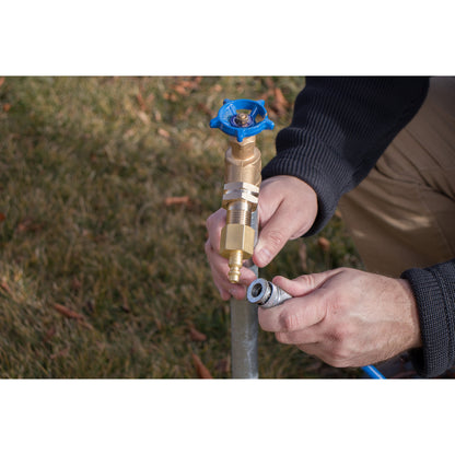 Orbit Sprinkler System Winterization Kit 51028 brass valve with blue wheel handle on Tampa Home & Garden Store