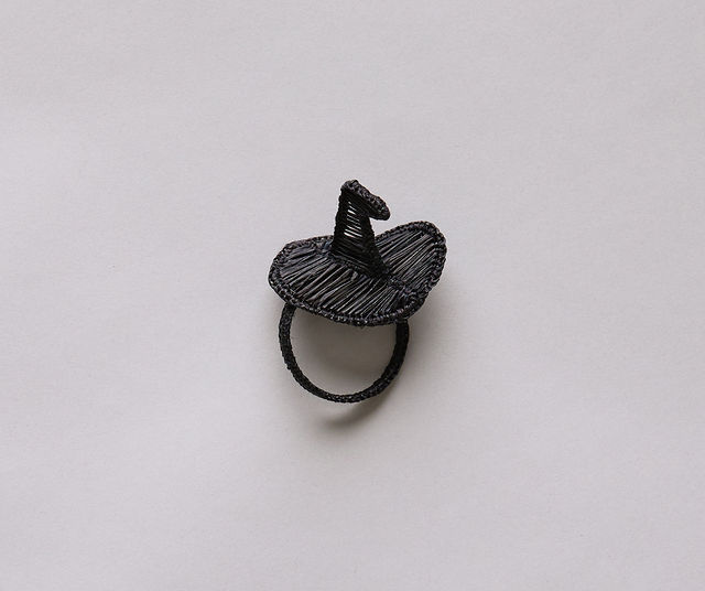 Witch Hat Napkin Ring – Handmade Halloween Table Decor – Black Woven Boho Napkin Holder – Spooky Fall Party Accent – Hostess Gift Idea - Tampa Home & Garden Store