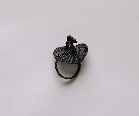 Witch Hat Napkin Ring – Handmade Halloween Table Decor – Black Woven Boho Napkin Holder – Spooky Fall Party Accent – Hostess Gift Idea - Tampa Home & Garden Store