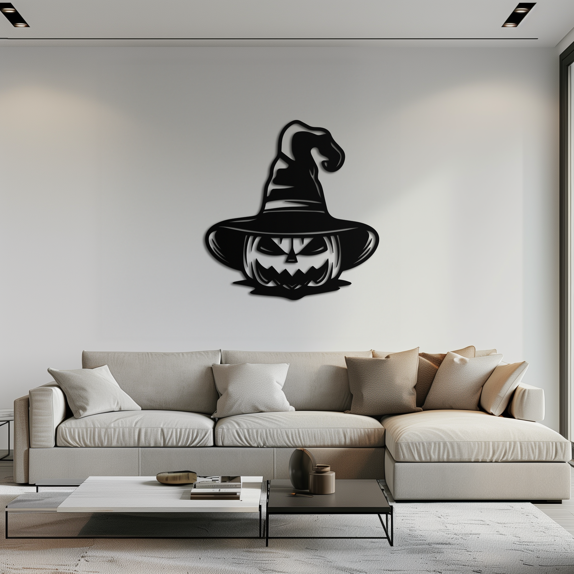 Witch Hat Pumpkin Metal Wall Art - Spooky Halloween Decor- KAF281 - Tampa Home & Garden Store