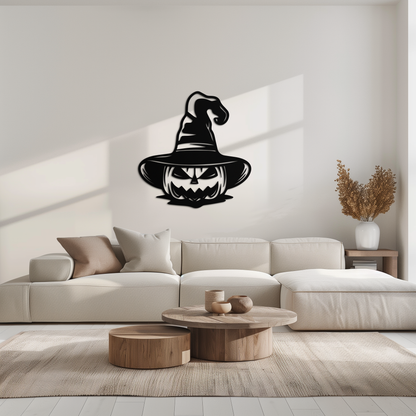 Witch Hat Pumpkin Metal Wall Art - Spooky Halloween Decor- KAF281 - Tampa Home & Garden Store