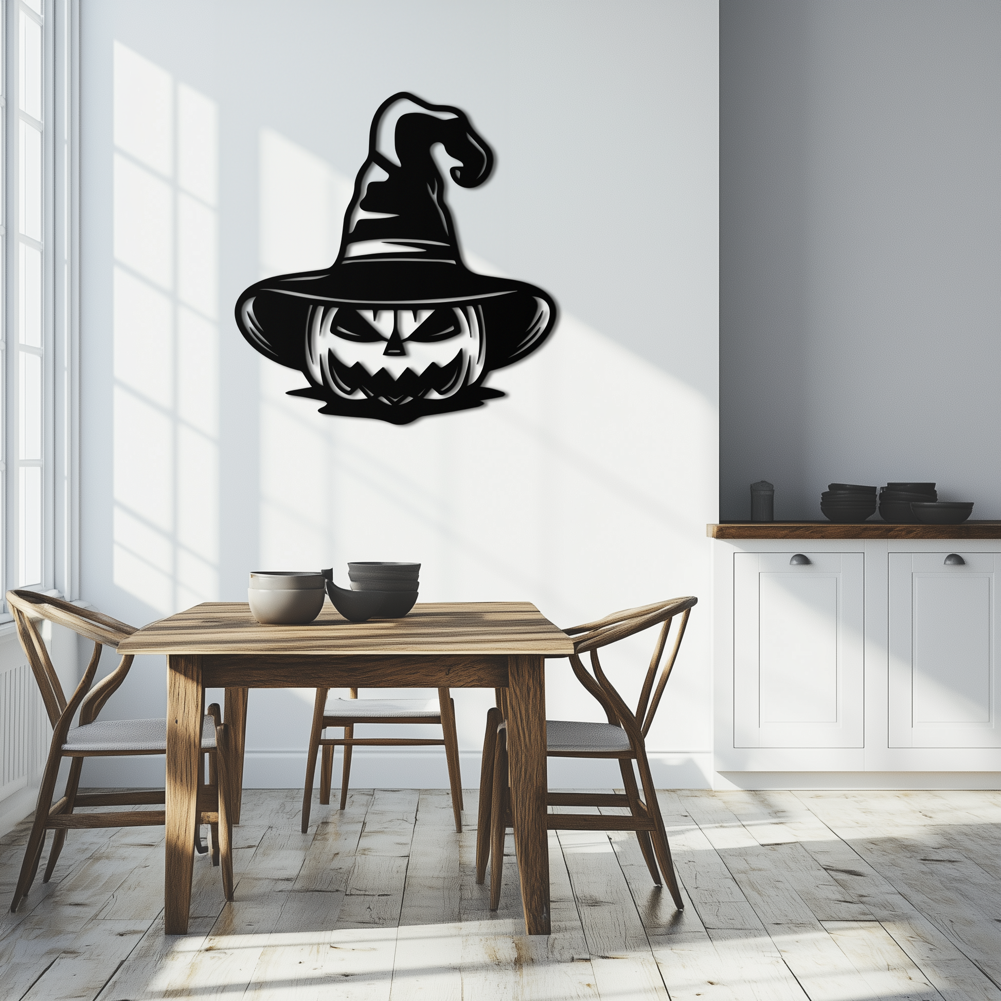 Witch Hat Pumpkin Metal Wall Art - Spooky Halloween Decor- KAF281 - Tampa Home & Garden Store