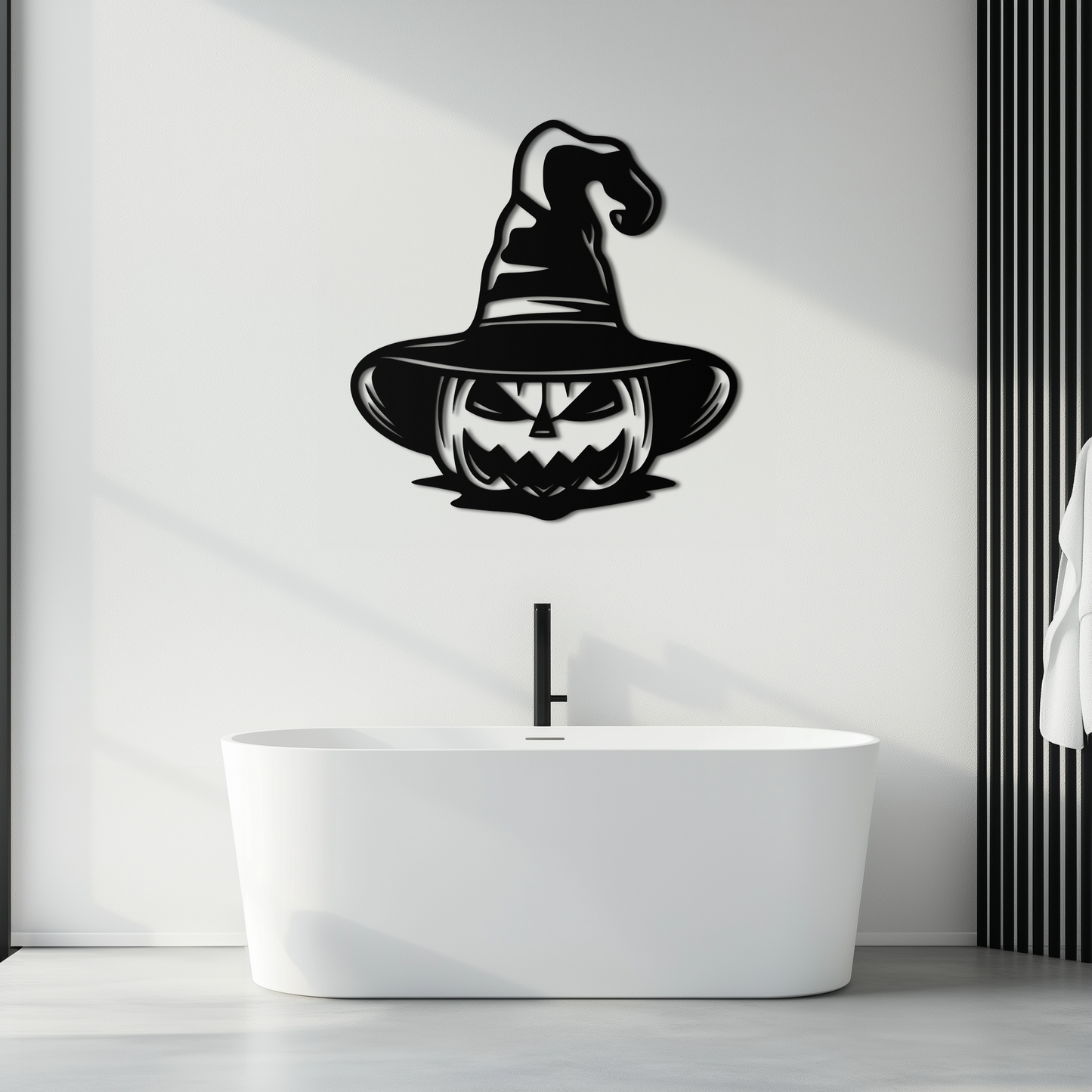 Witch Hat Pumpkin Metal Wall Art - Spooky Halloween Decor- KAF281 - Tampa Home & Garden Store