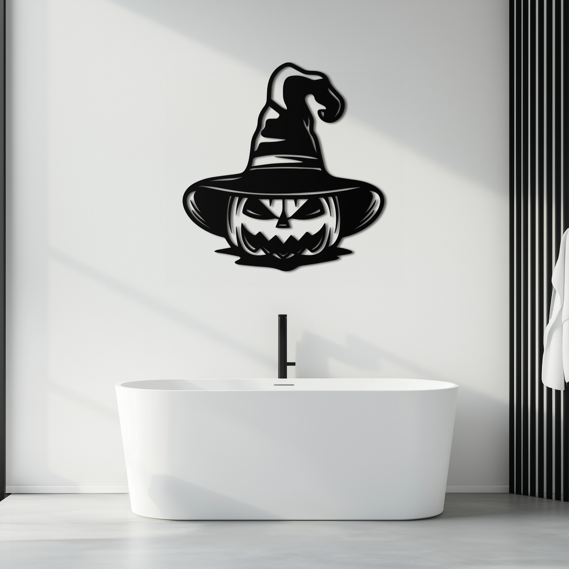 Witch Hat Pumpkin Metal Wall Art - Spooky Halloween Decor- KAF281 - Tampa Home & Garden Store