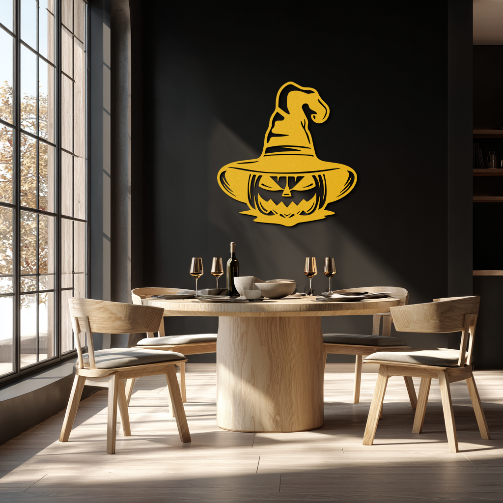 Witch Hat Pumpkin Metal Wall Art - Spooky Halloween Decor- KAF281 - Tampa Home & Garden Store