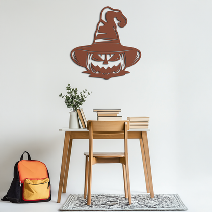 Witch Hat Pumpkin Metal Wall Art - Spooky Halloween Decor- KAF281 - Tampa Home & Garden Store