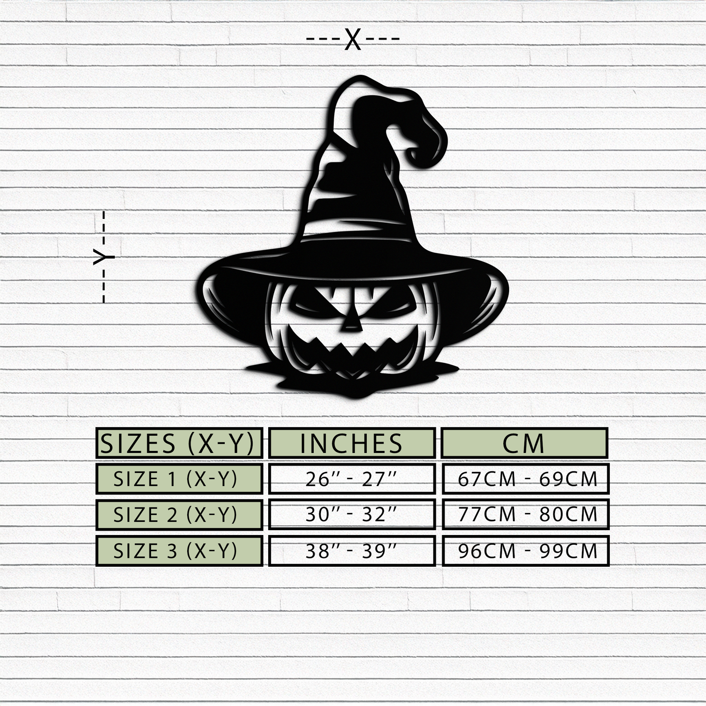 Witch Hat Pumpkin Metal Wall Art - Spooky Halloween Decor- KAF281 - Tampa Home & Garden Store