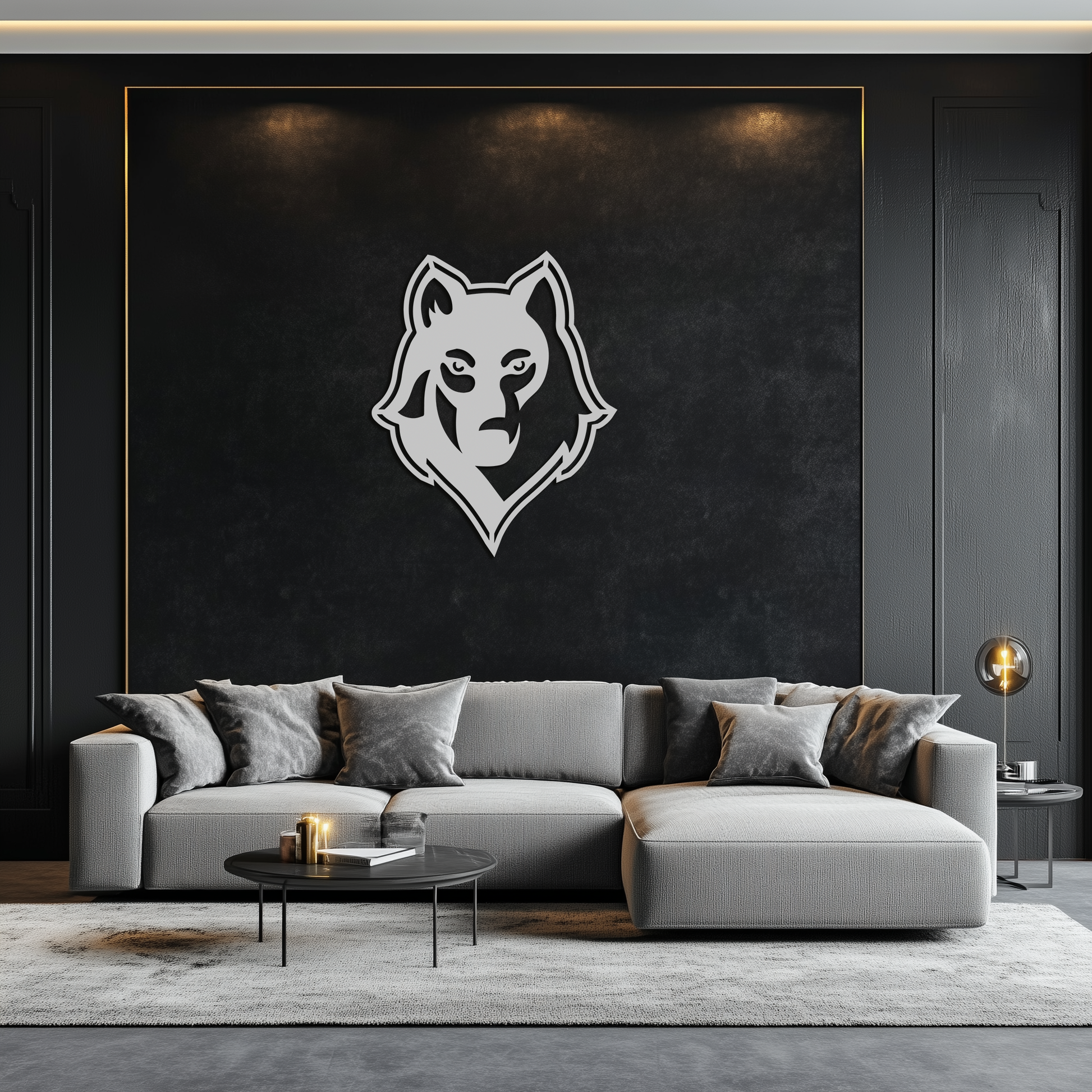 Wolf Metal Wall Art - Geometric Wolf Head Wall Decor- KAF178 - Tampa Home & Garden Store