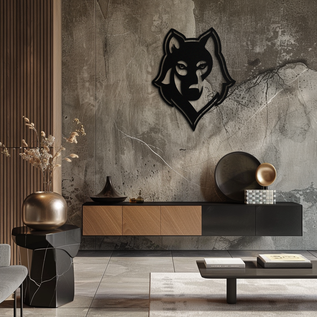 Wolf Metal Wall Art - Geometric Wolf Head Wall Decor- KAF178 - Tampa Home & Garden Store