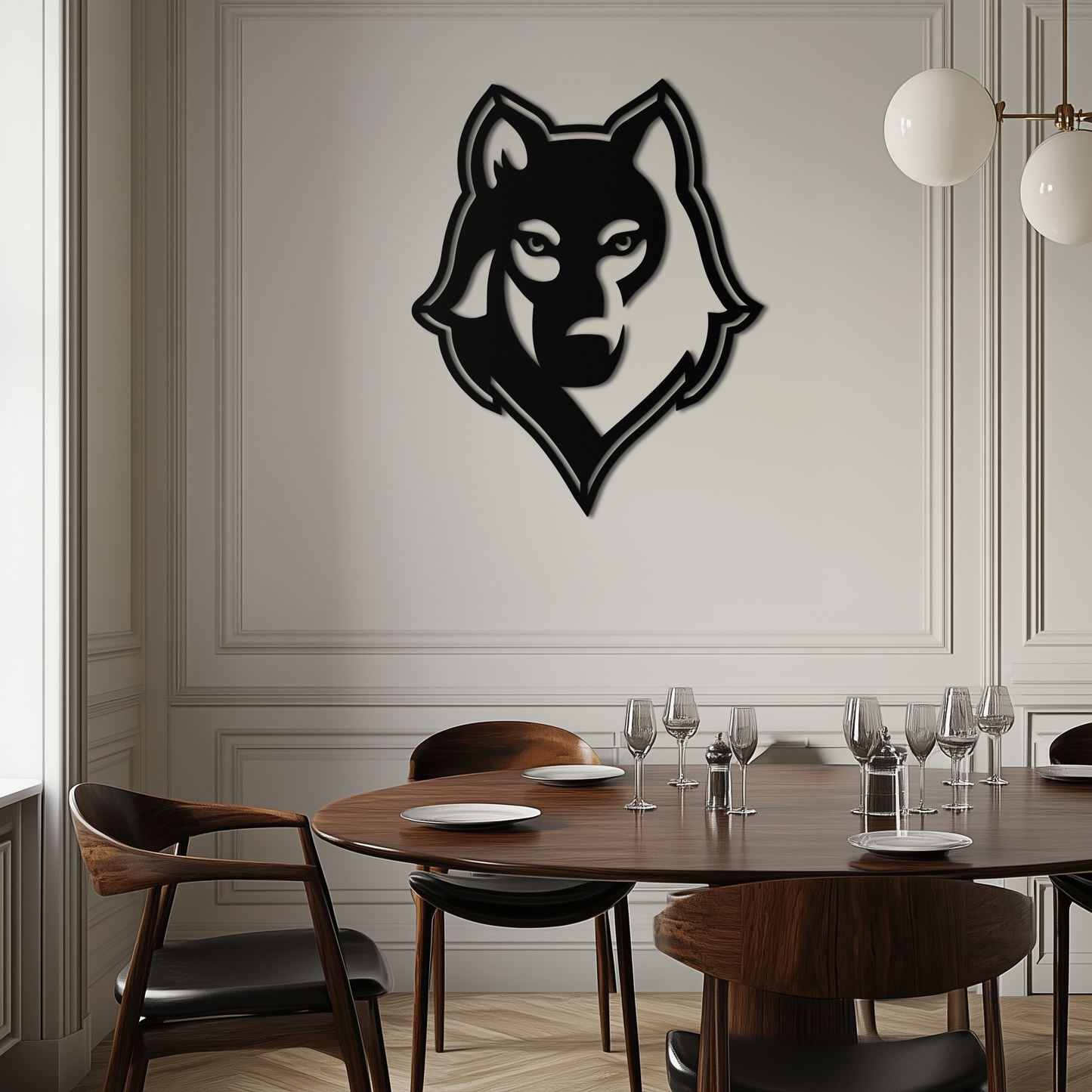 Wolf Metal Wall Art - Geometric Wolf Head Wall Decor- KAF178 - Tampa Home & Garden Store