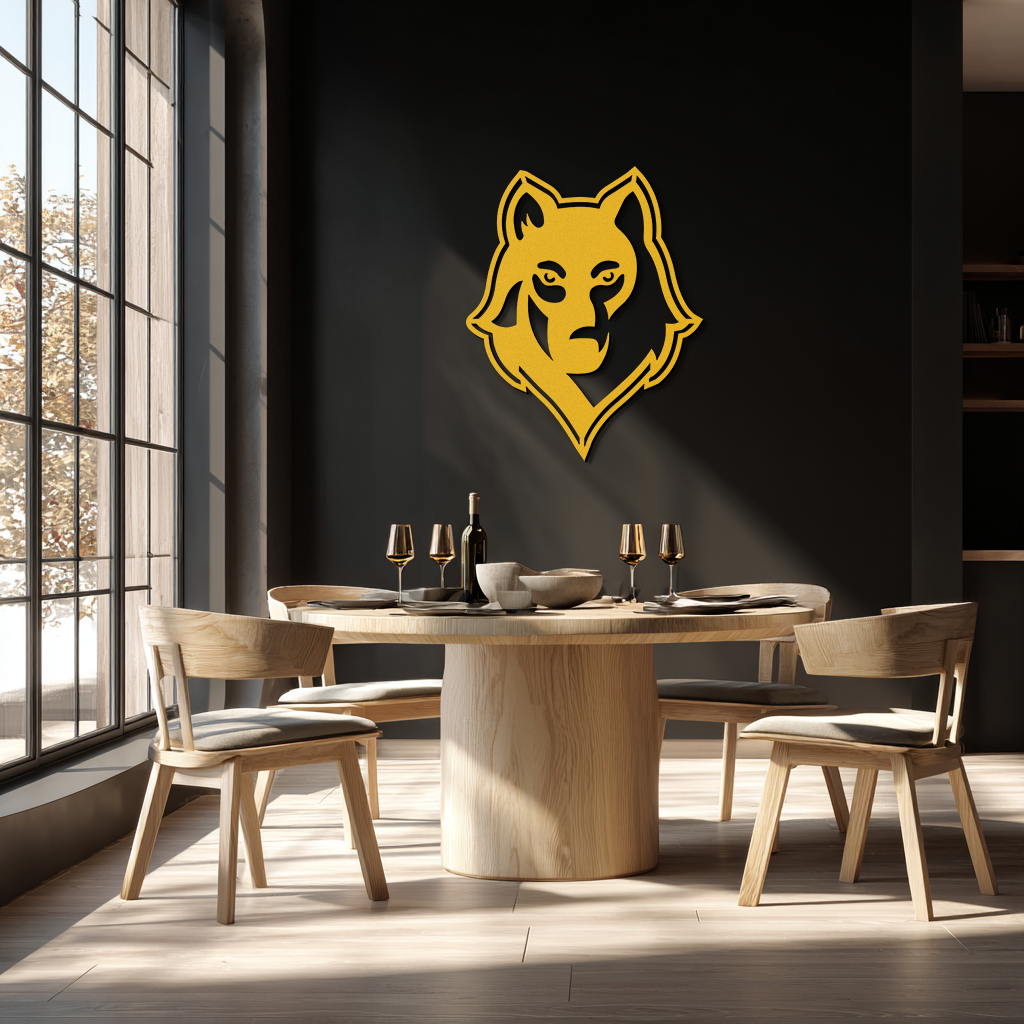 Wolf Metal Wall Art - Geometric Wolf Head Wall Decor- KAF178 - Tampa Home & Garden Store