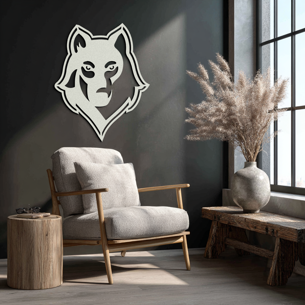 Wolf Metal Wall Art - Geometric Wolf Head Wall Decor- KAF178 - Tampa Home & Garden Store